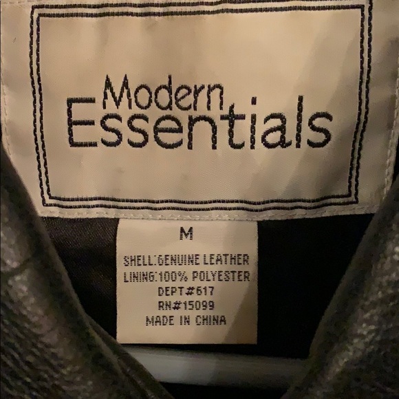 Leather mid length Modern Essentials coat - Picture 3 of 4